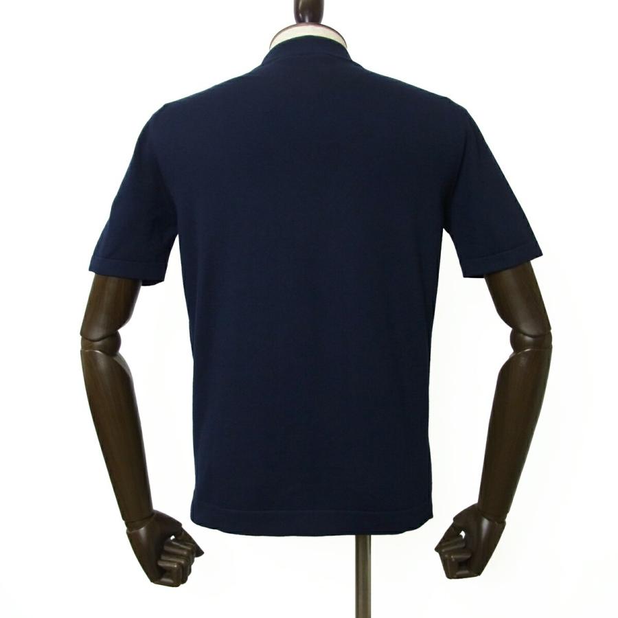 Gran Sasso グランサッソ モックネック ニット GRAN SASSO 半袖 12ゲージ コットン ニットT ニットカットソー ハイゲージ 58109 18120 ネイビー 国内正規品 - 画像 (2)