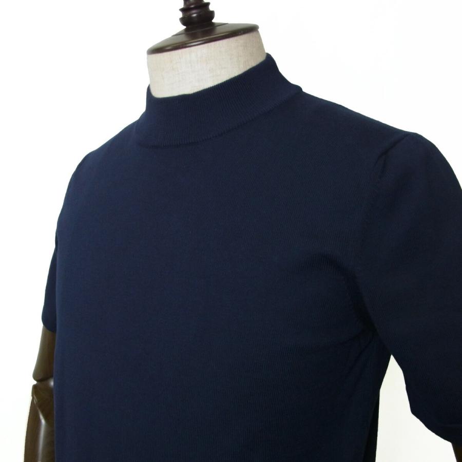 Gran Sasso グランサッソ モックネック ニット GRAN SASSO 半袖 12ゲージ コットン ニットT ニットカットソー ハイゲージ 58109 18120 ネイビー 国内正規品 - 画像 (3)