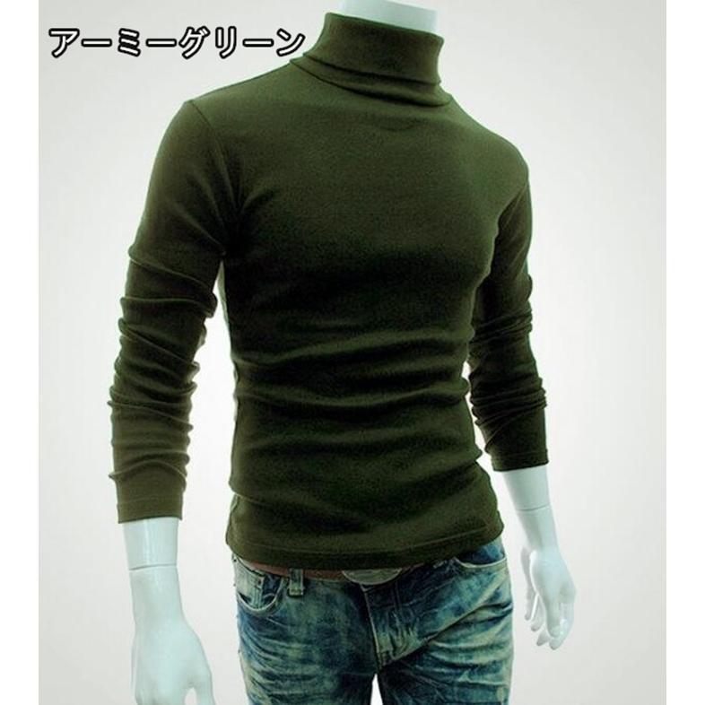タートルネックニットソー ハイネック ニットセーター ニット ス メンズ 長袖 無地 代引不可 - 画像 (5)