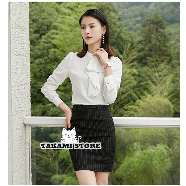 スーツスカート ペンシルスカート ストライプ柄 レディース 通勤 OL フォーマル ビジネス 膝上 エレガント リクルート オフィス 大きいサイズ - 画像 (6)