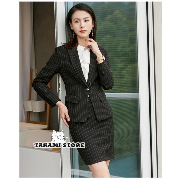 スーツスカート ペンシルスカート ストライプ柄 レディース 通勤 OL フォーマル ビジネス 膝上 エレガント リクルート オフィス 大きいサイズ - 画像 (8)