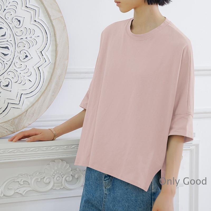 Tシャツ レディース 七分袖 50代 40代 30代 20代 トップス カットソー カジュアル クルーネック ゆったり ロング 体型カバー - 画像 (8)