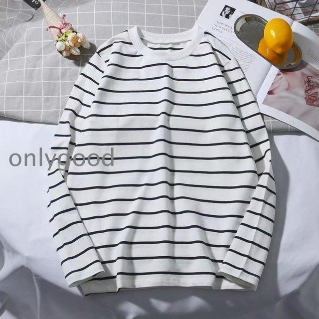 Tシャツ カットソー 長袖 メンズ トップス ラウンドネック ボーダー プルオーバー シンプル カジュアル 着回し 定番 大きいサイズあり 男性用 ラ