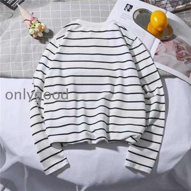 Tシャツ カットソー 長袖 メンズ トップス ラウンドネック ボーダー プルオーバー シンプル カジュアル 着回し 定番 大きいサイズあり 男性用 ラ - 画像 (2)