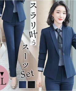 レディース スーツ セットアップ ビジネス 通販 フォーマルスーツ パンツスーツ 上下セット レディーススーツ ビジネススーツ セレモニースーツ 長袖 無地