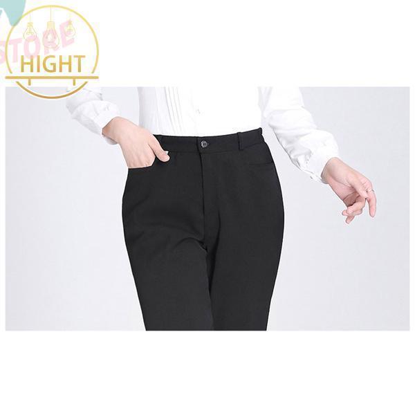 ビジネス パンツ レディース フォーマル ハイウエスト 制服 黒 ストレッチ 女性 OL オフィス 事務服 ゆったり 通勤 就活 大きいサイズ - 画像 (9)