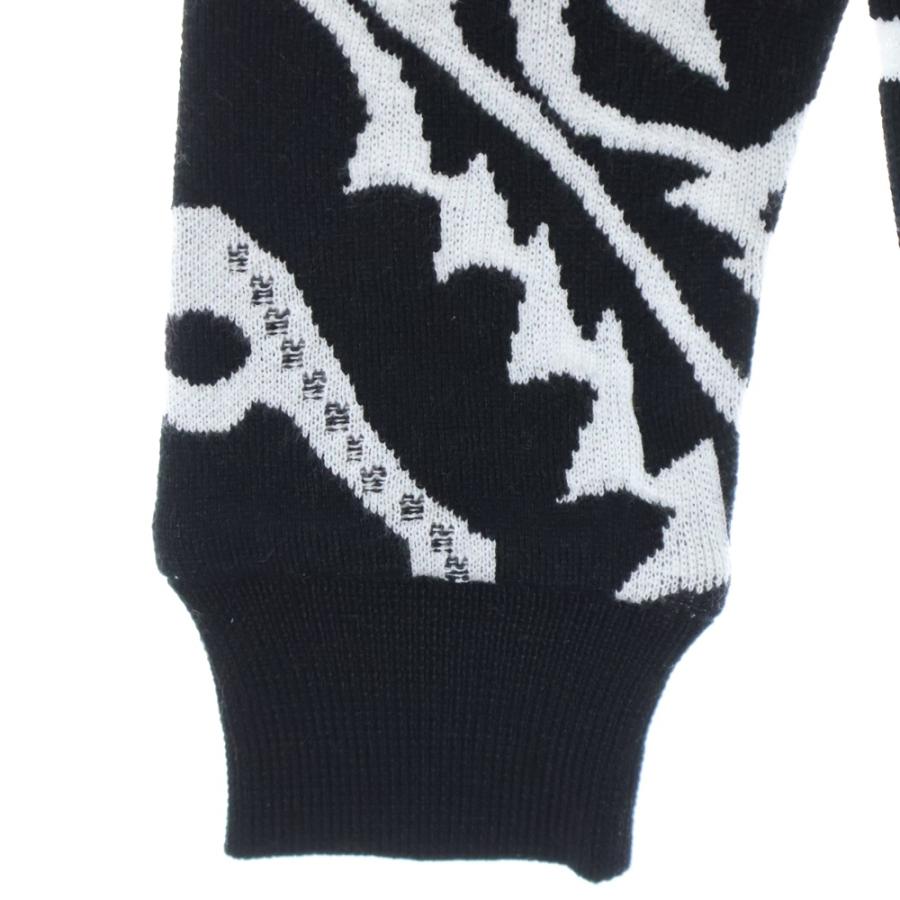 BALMAIN バルマン ショルダーボタン ボーダー 長袖ニットセーター ブラック/ホワイト S8H6176M209 - 画像 (3)