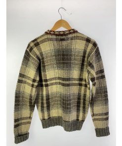 POLO RALPH LAUREN◆90s/ニット・セーター(厚手)/M/ウール/BRW/チェック/KR-RL-HA-0802