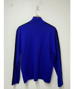 POLO RALPH LAUREN◆ニット・セーター(薄手)/L/ウール/NVY/ハーフジップ/シミ有//