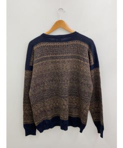 JOHN SMEDLEY◆ニット・セーター(厚手)/L/ウール/NVY/総柄イングランド製//