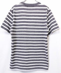 NANO universe ナノベース nano BASE Tシャツ カットソー ボーダー 丸首 半袖 ショートスリーブ ポリエステル×綿 S ヘザーパープル 杢紫 メンズ 男性