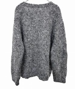 AZUL BY MOUSSY アズールバイマウジー by moussy 長毛 ニット セーター 長袖 無地 ビッグシルエット アクリル×ポリ×ナイロン L ヘザーグレー メンズ