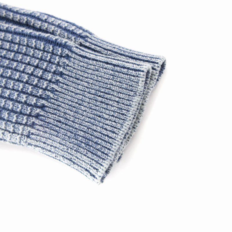 ベイフロー BAYFLOW ワッフル リブニット 長袖 ロゴタグ クルーネック 2 青 /JS レディース - 画像 (3)