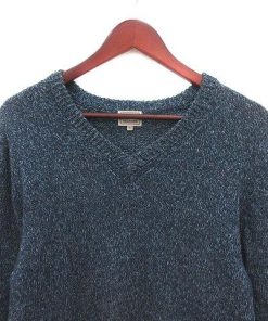グリーンレーベルリラクシング ユナイテッドアローズ ニット セーター Vネック 麻混 リネン混 長袖 L 紺 ネイビー メンズ