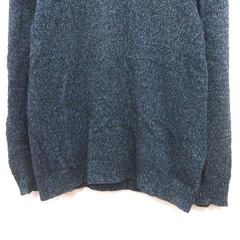 グリーンレーベルリラクシング ユナイテッドアローズ ニット セーター Vネック 麻混 リネン混 長袖 L 紺 ネイビー メンズ - 画像 (2)