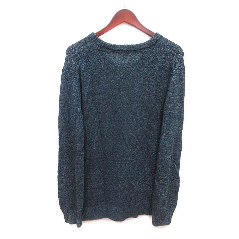 グリーンレーベルリラクシング ユナイテッドアローズ ニット セーター Vネック 麻混 リネン混 長袖 L 紺 ネイビー メンズ - 画像 (3)