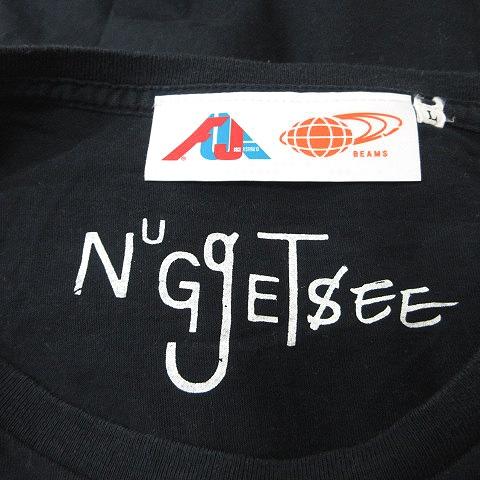 BEAMS ビームス Tシャツ カットソー 半袖 L 黒 ブラック /YI メンズ - 画像 (5)