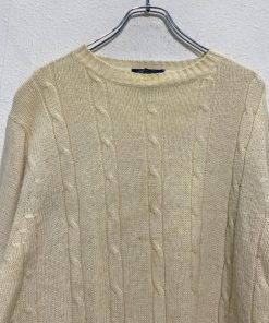 KNIGTS BRIDGE ウール混紡 ケーブルニット セーター XL アイボリー ビッグサイズ 古着卸 アメリカ仕入 a609-7073