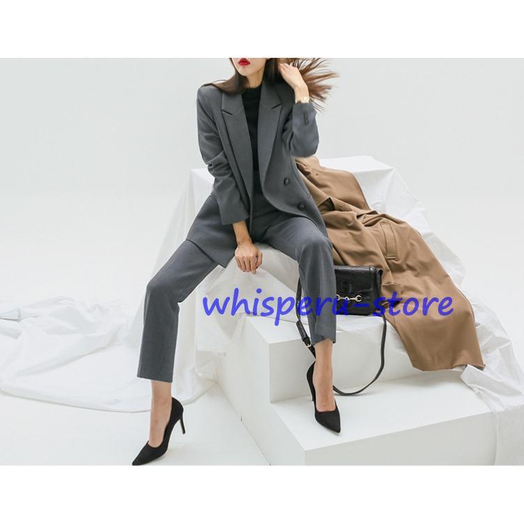 パンツスーツ セットアップ レディース 春 秋 卒業式 テーラード ママスーツ フォーマル OL 細身シルエット 制服OL ビジネス 入学式 通勤 - 画像 (2)