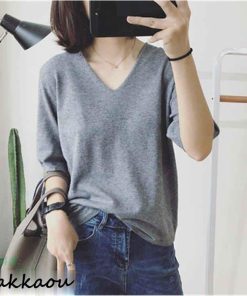 シャツ レディース サマーニット 夏 トップス コーデ シャツブラウス ブラウス 長袖 Tシャツ 体型カバー ニットソー Vネック 大きいサイズ 半袖 ニット 無地 春