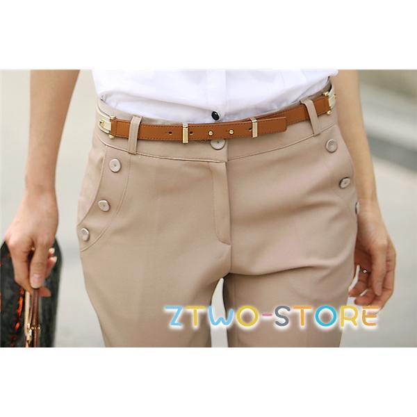 スーツパンツ レディース テーパードパンツ ベルト付き 通勤 フォーマル 春秋 美脚パンツ 大人 カジュアルパンツ お呼ばれ おしゃれ - 画像 (8)